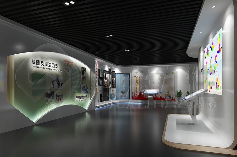 法治館，普法示范館效果圖設計公司，法院法治宣傳平臺平面設計