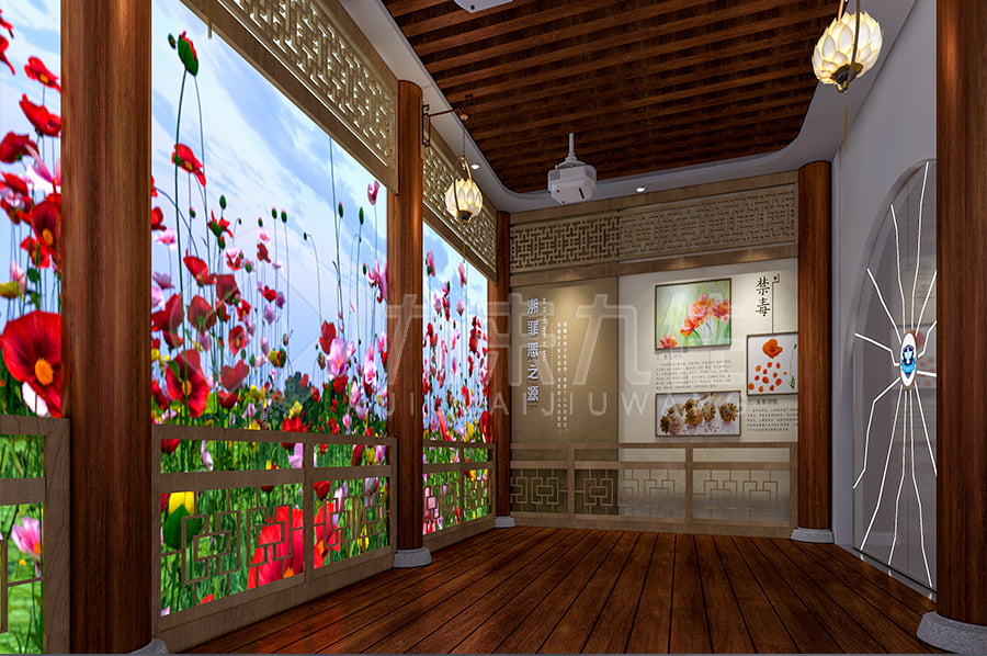 禁毒示范展館，高科技禁毒防艾展廳，展廳設計平面圖