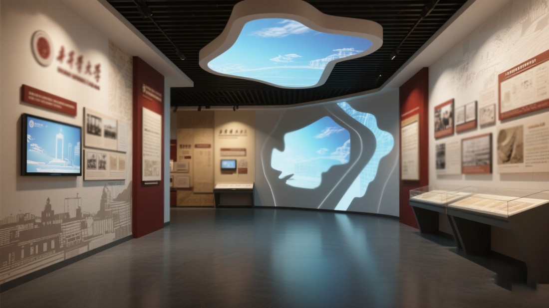 校史館展板，學校展廳