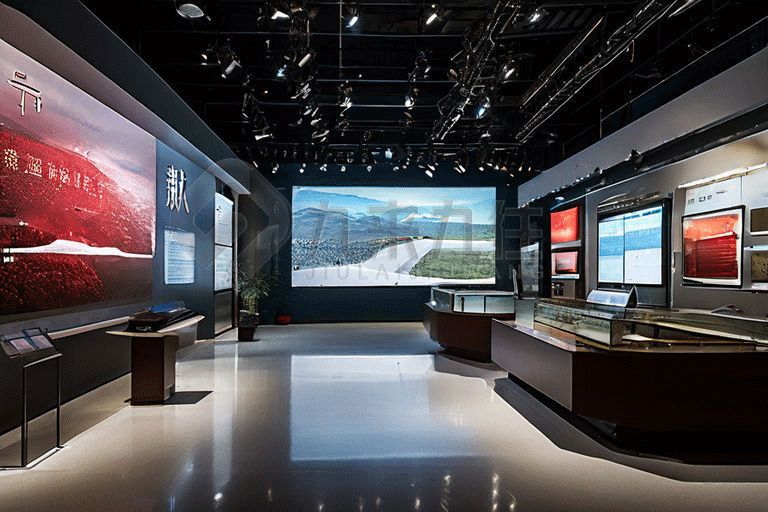 區(qū)人武部國防教育基地設(shè)計(jì)效果圖，高科技國防教育館方案，多媒體國防教育展廳設(shè)計(jì)公司